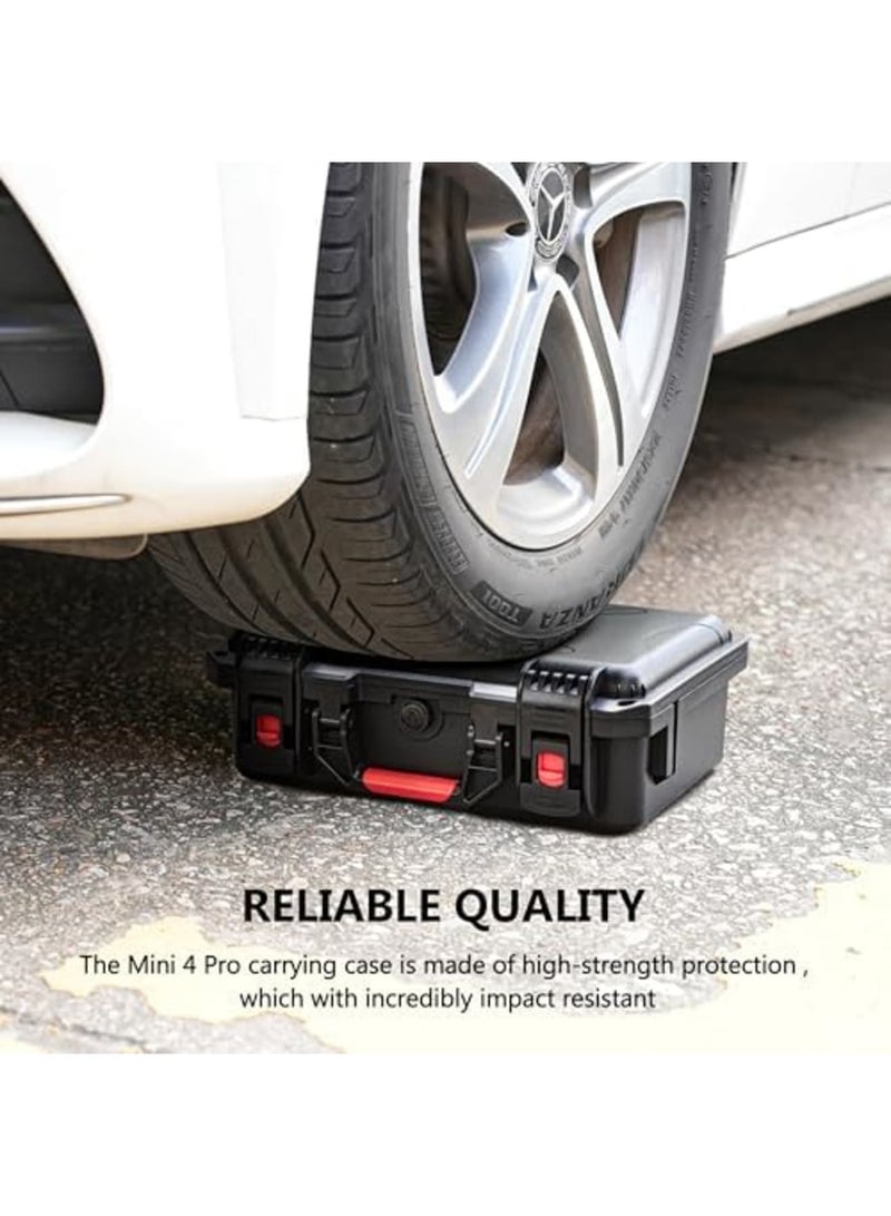 SYOSI Waterproof Hard Case for DJI Mini 4 Pro Drone, EVA Storage Box, Shock Resistant Travel Bag Compatible with Fly More Combo Accessories, Portable Organizer, Black - Image 4