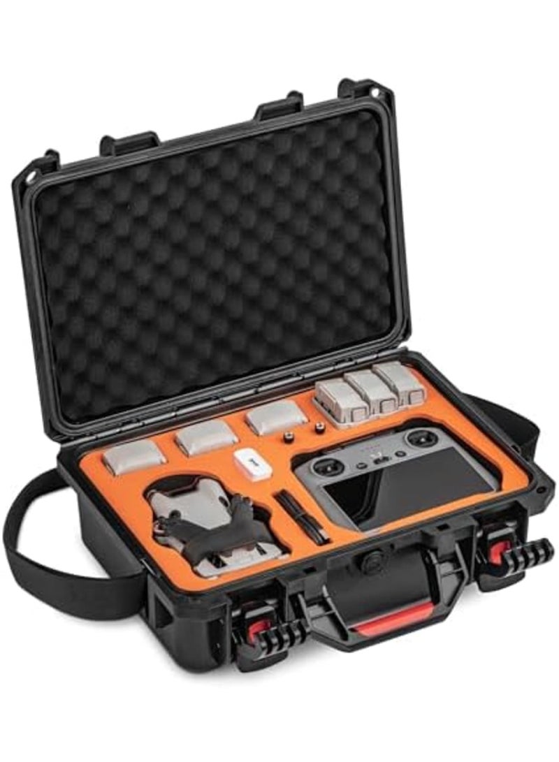 SYOSI Waterproof Hard Case for DJI Mini 4 Pro Drone, EVA Storage Box, Shock Resistant Travel Bag Compatible with Fly More Combo Accessories, Portable Organizer, Black - Image 1
