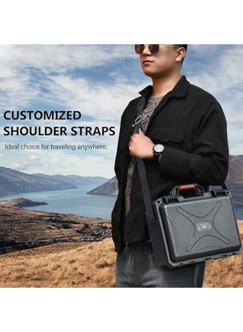 SYOSI Waterproof Hard Case for DJI Mini 4 Pro Drone, EVA Storage Box, Shock Resistant Travel Bag Compatible with Fly More Combo Accessories, Portable Organizer, Black - Image 2