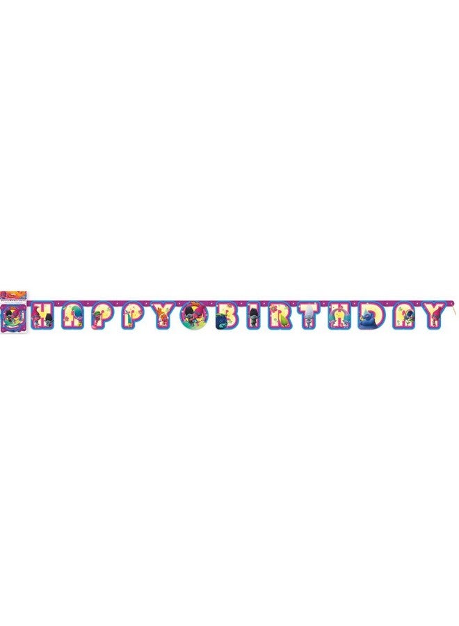 Unique DREAMWORKS Trolls Large Birthday Jointed Banner, 1 Ct., multicoloured