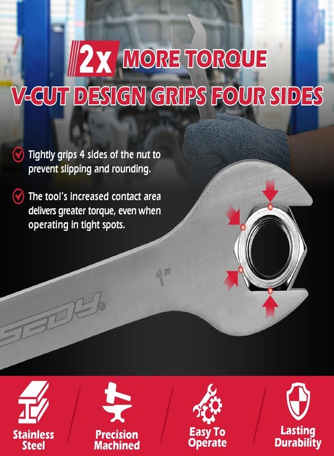 SEDY 19-Piece Super Thin Open-End Wrench Set, SAE 1/4"-1-1/16" & Metric 5.5-27 mm, 3 mm Thickness Slim Wrench Set for Tight Spaces, Nickel Plated Flat Wrenches with Red & Blue Rolling Storage Pouches - Image 4