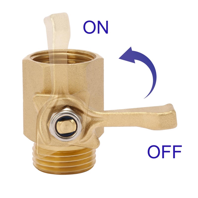 M MINGLE Heavy Duty Brass Garden Hose Shut Off Valve, 3/4 Inch, 2-Pack with 2 Hose Washers - Image 5