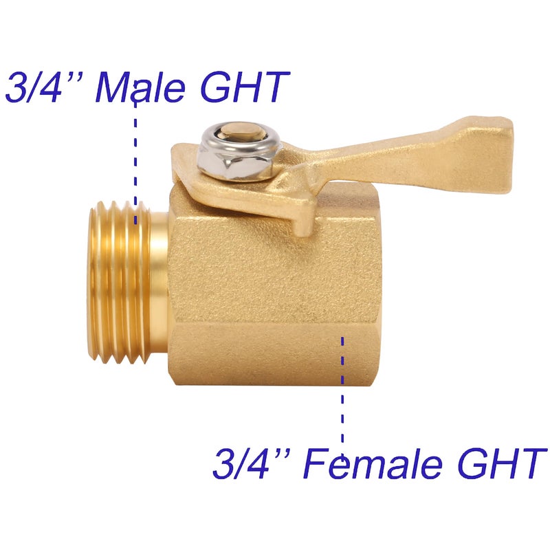 M MINGLE Heavy Duty Brass Garden Hose Shut Off Valve, 3/4 Inch, 2-Pack with 2 Hose Washers - Image 3