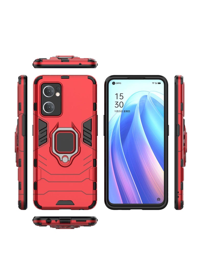 Red Protective Cover With Ring Bracket For Oppo - Image 2