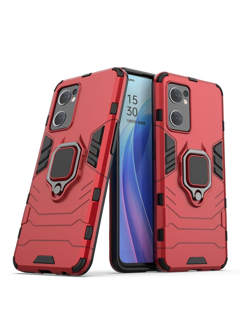 Red Protective Cover With Ring Bracket For Oppo - Image 1