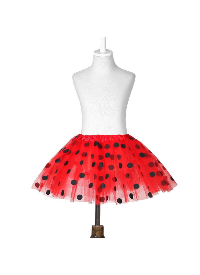 Generic Kids Tutu Princess Tulle Skirt Three Layers Red 
