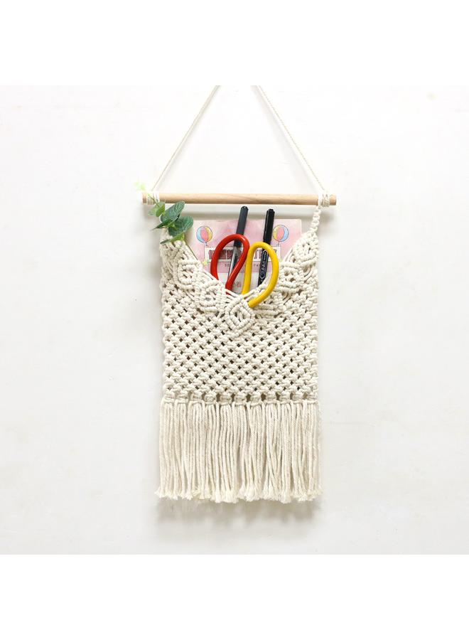 Bluejw New Arrival Hand-Wwoven Wall Mesh Bag Tapestries Tassel Mesh Pocket Home Decoration Bohemian Storage Bag  - Image 3