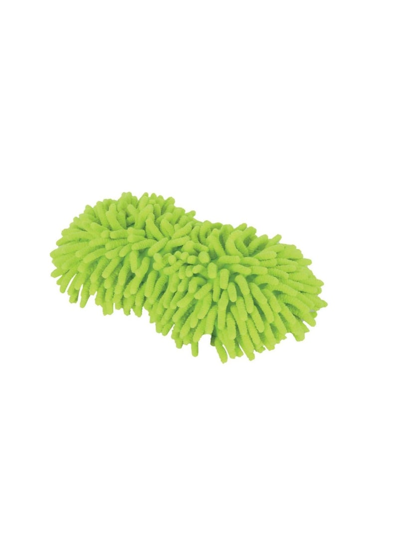 OXFORD Microfibre Noodle Sponge Fluo Wash & Wax Mitts Green (Made in France) - Image 2
