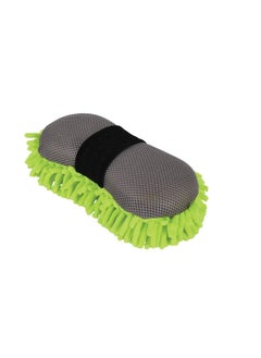Oxford OXFORD Microfibre Noodle Sponge Fluo Wash & Wax Mitts Green (Made in France)  - Image 3