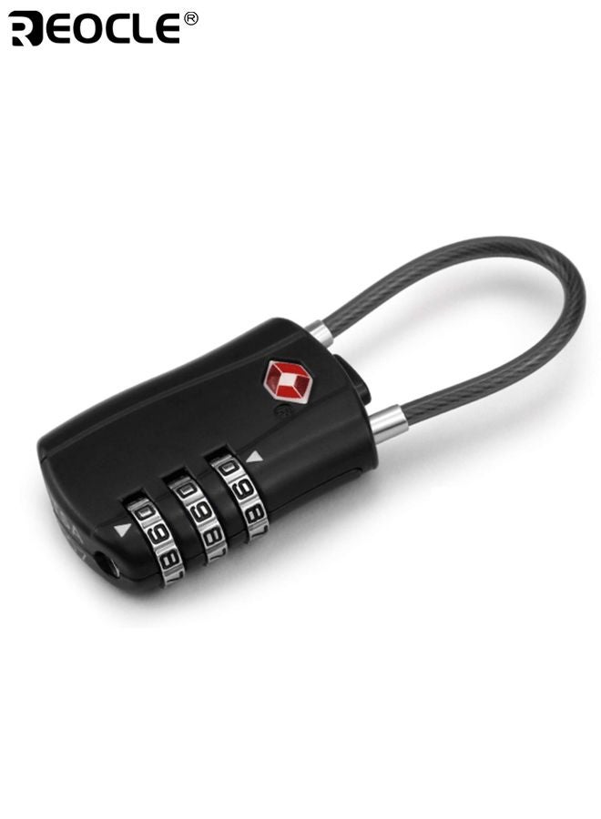 REOCLE Suitcase Locks TSA Approved Luggage Lock Zinc Alloy Security Padlock 3 Dial Combination Lock for Luggage Suitcases Backpacks Duffle Bags and Laptop Camera Cases - Image 2