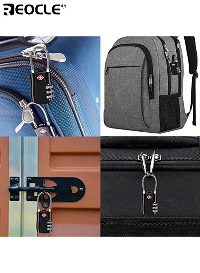 REOCLE Suitcase Locks TSA Approved Luggage Lock Zinc Alloy Security Padlock 3 Dial Combination Lock for Luggage Suitcases Backpacks Duffle Bags and Laptop Camera Cases - Image 5