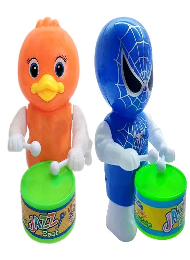 PRIMEFAIR Musical Drum Happy Drummer Key Operated Toys for Kids Dancing Action Rattle Toy (Multicolor) - Image 1