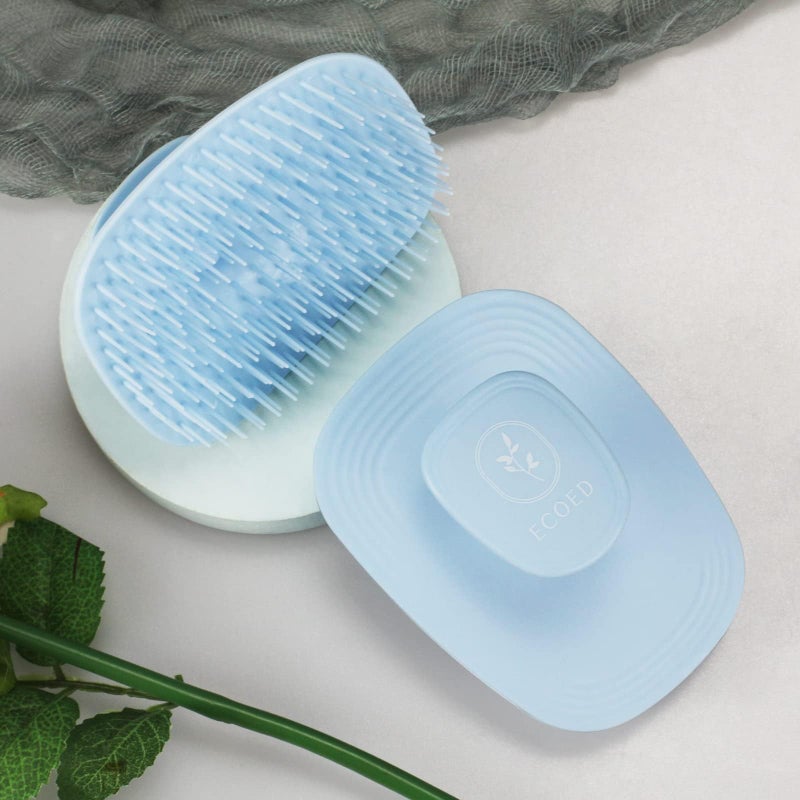 Ecoed Scalp Massager Shampoo Brush, Scalp Scrubber & Exfoliator for Dandruff Removal, Wet & Dry Dandruff Comb and Detangler for Men and Women, Suitable for Short Medium Hair (Blue) - Image 2