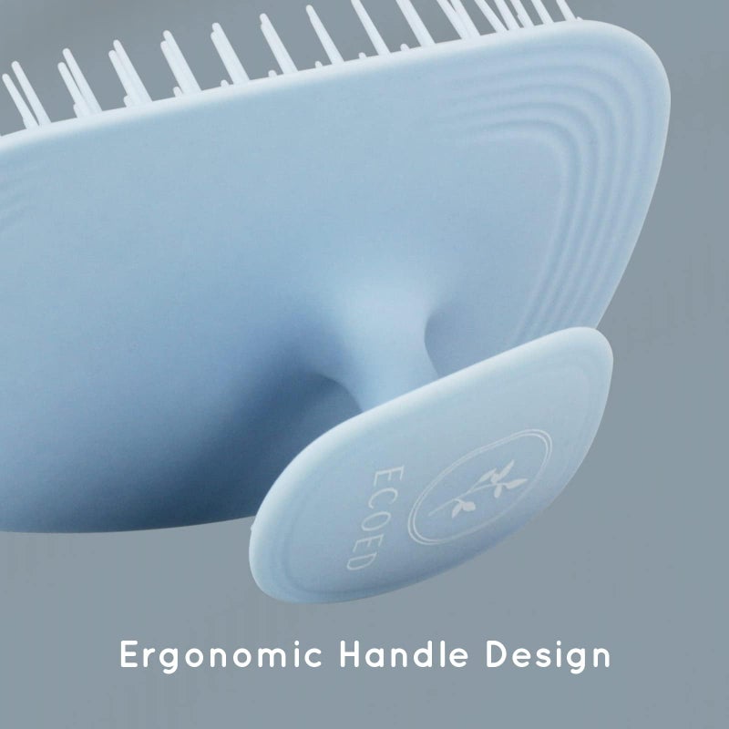 Ecoed Scalp Massager Shampoo Brush, Scalp Scrubber & Exfoliator for Dandruff Removal, Wet & Dry Dandruff Comb and Detangler for Men and Women, Suitable for Short Medium Hair (Blue) - Image 4