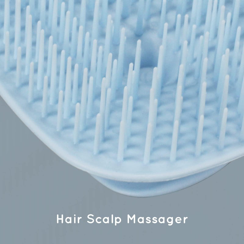 Ecoed Scalp Massager Shampoo Brush, Scalp Scrubber & Exfoliator for Dandruff Removal, Wet & Dry Dandruff Comb and Detangler for Men and Women, Suitable for Short Medium Hair (Blue) - Image 3