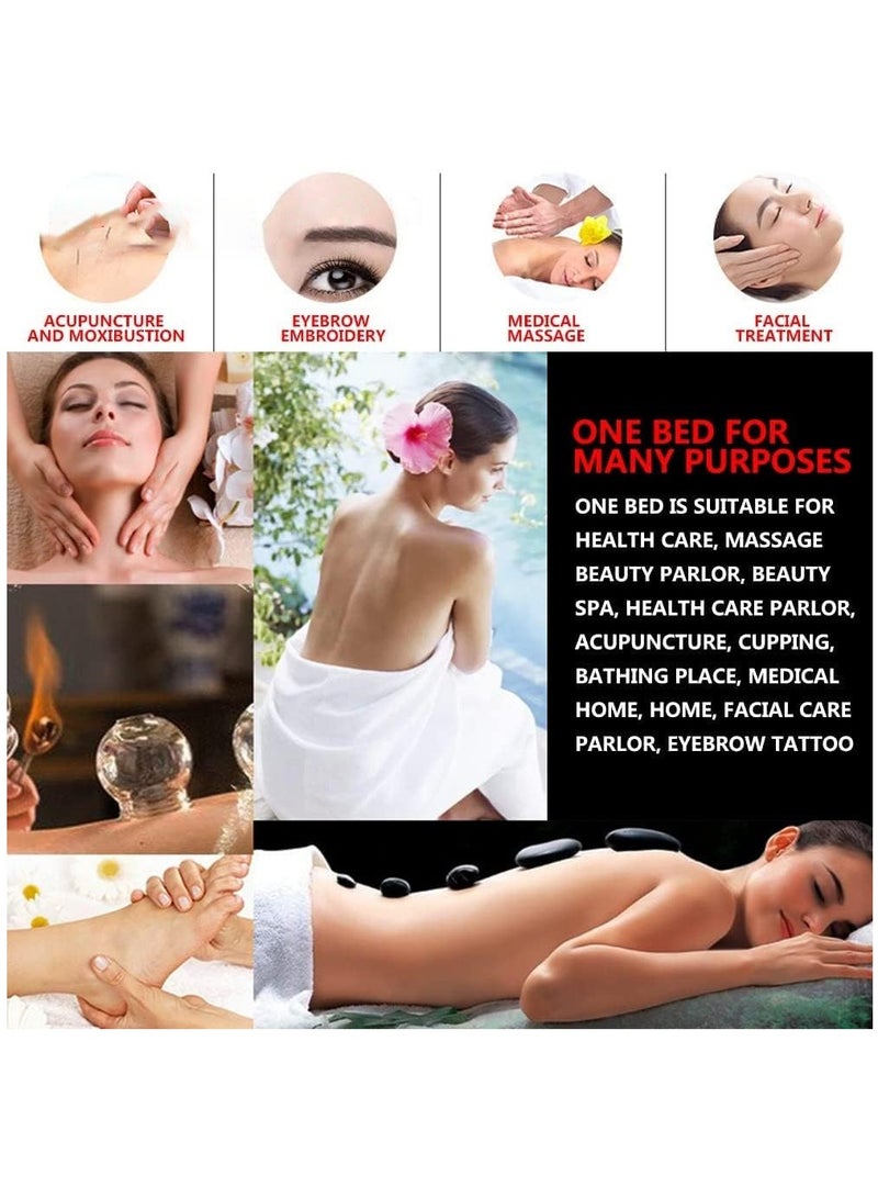 DUNISO Portable Massage Table,3-Section Folding SPA Bed,with Carrying Bag,Strong Load-Bearing Capacity,Height Adjustable,for SPA Salon Tattoo Massage Therapeutic Treatment - Image 4