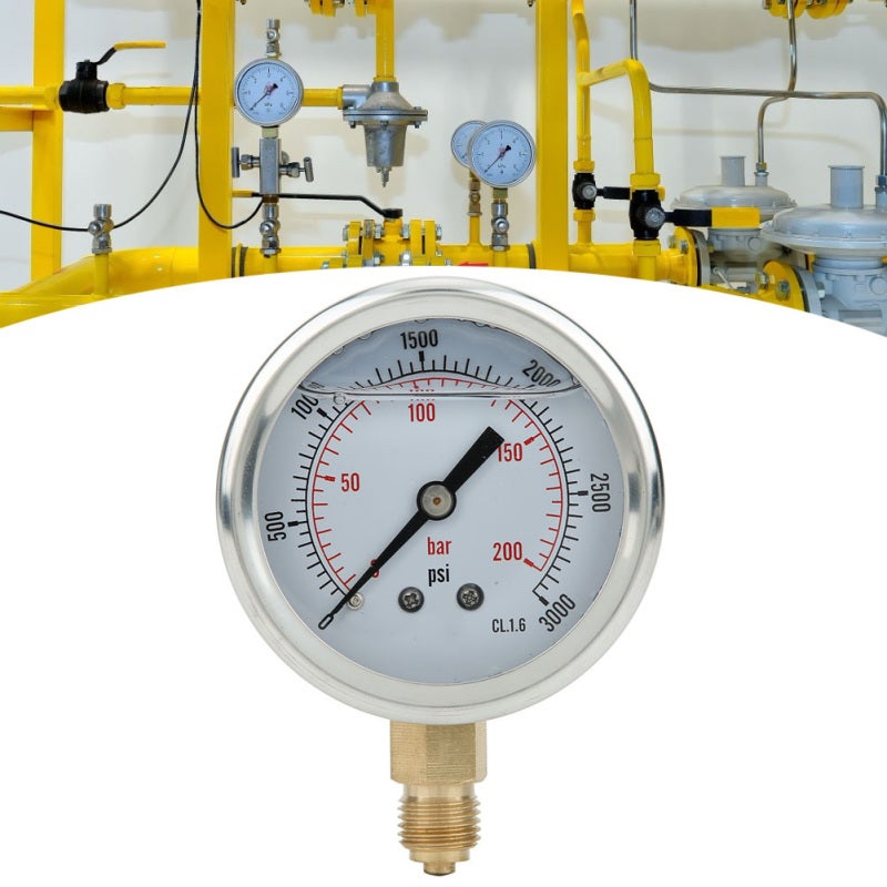 Pressure Gauge: Brass Stainless Steel Construction - Accurate Reading Industrial Tool for Petroleum, Electric Power, Mining Machinery & Professional Use - Image 1