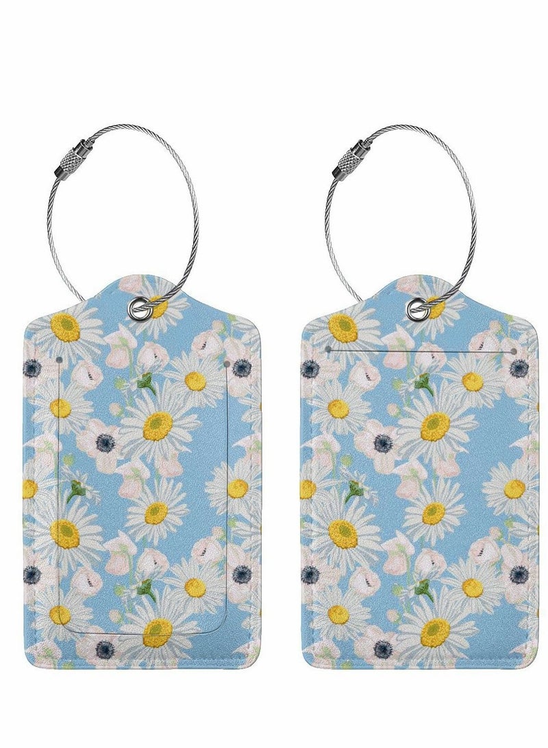 KASTWAVE بطاقة تعريف الأمتعة لحقيبة السفر، قطعتان من غطاء الخصوصية Fintie مع بطاقة هوية بحلقة من الفولاذ المقاوم للصدأ وبطاقة عنوان لحقيبة السفر - Image 3