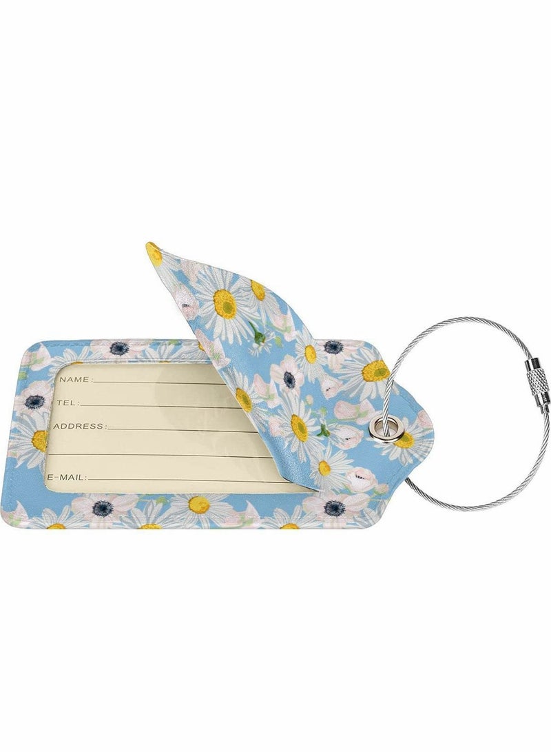 KASTWAVE بطاقة تعريف الأمتعة لحقيبة السفر، قطعتان من غطاء الخصوصية Fintie مع بطاقة هوية بحلقة من الفولاذ المقاوم للصدأ وبطاقة عنوان لحقيبة السفر - Image 2