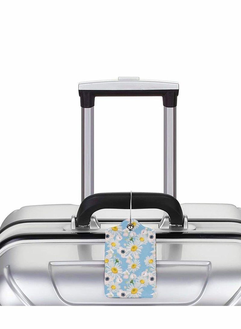 KASTWAVE بطاقة تعريف الأمتعة لحقيبة السفر، قطعتان من غطاء الخصوصية Fintie مع بطاقة هوية بحلقة من الفولاذ المقاوم للصدأ وبطاقة عنوان لحقيبة السفر - Image 5