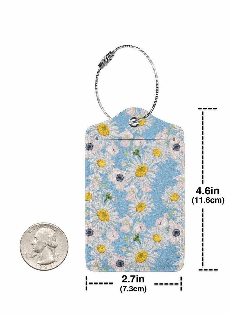 KASTWAVE بطاقة تعريف الأمتعة لحقيبة السفر، قطعتان من غطاء الخصوصية Fintie مع بطاقة هوية بحلقة من الفولاذ المقاوم للصدأ وبطاقة عنوان لحقيبة السفر - Image 4