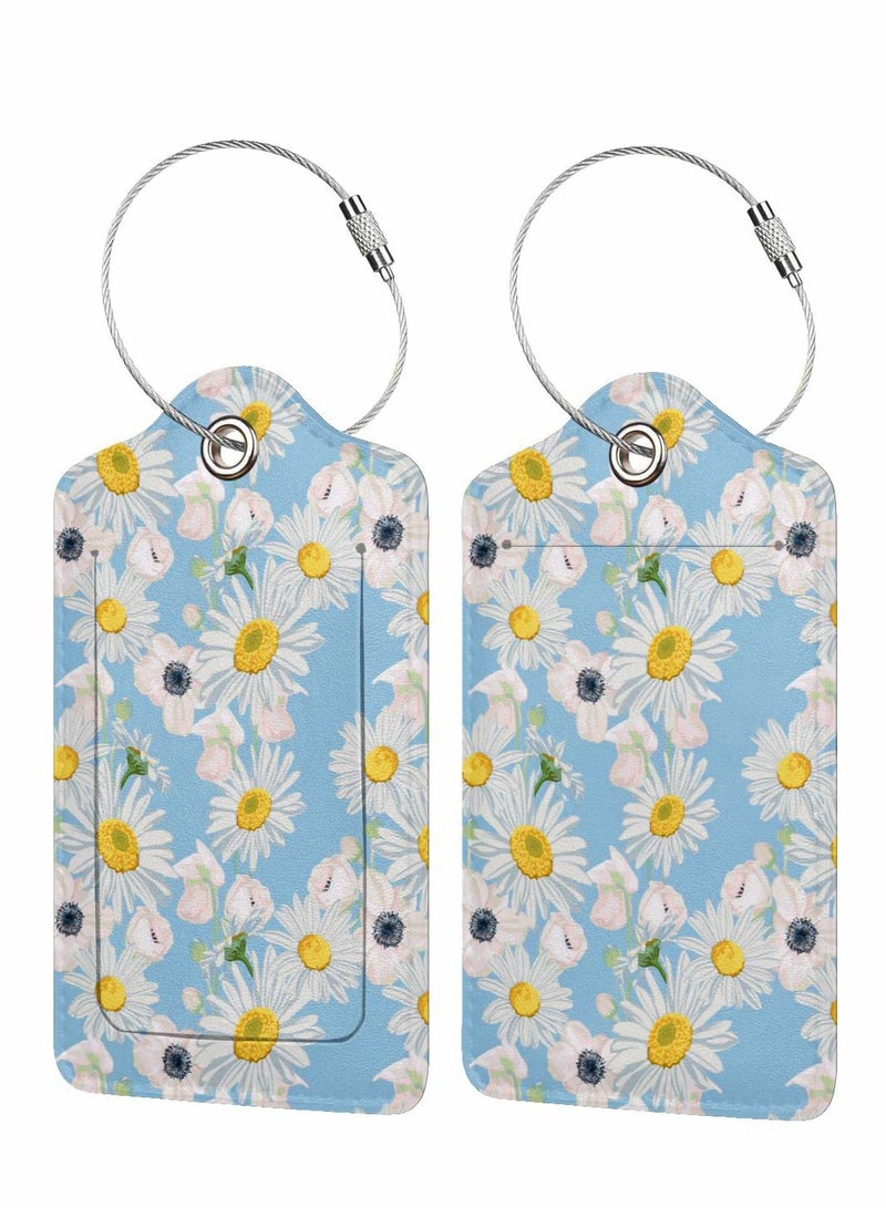 KASTWAVE بطاقة تعريف الأمتعة لحقيبة السفر، قطعتان من غطاء الخصوصية Fintie مع بطاقة هوية بحلقة من الفولاذ المقاوم للصدأ وبطاقة عنوان لحقيبة السفر - Image 1