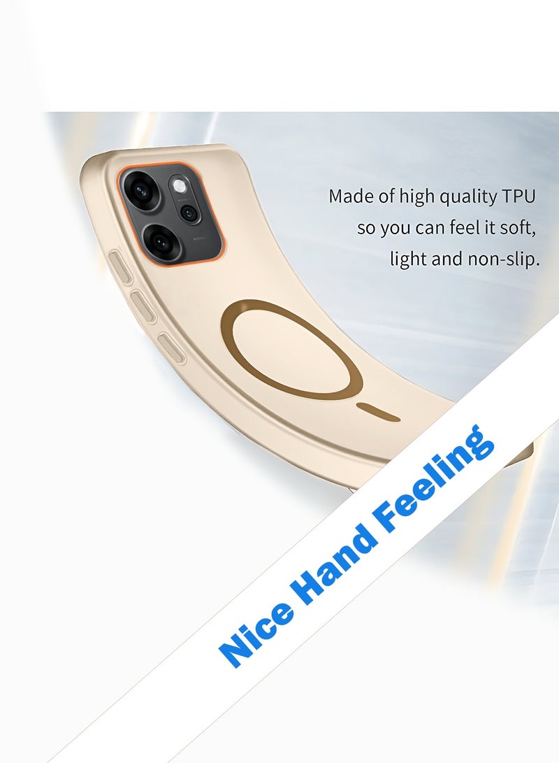 دبليو تيك غطاء حالة أنيق لـ Oppo Reno14 F 5G 2025 بهيكل هجين شفاف مزود بشحن مغناطيسي وحواف كاميرا مرتفعة (MCMPMN) - بني - Image 3