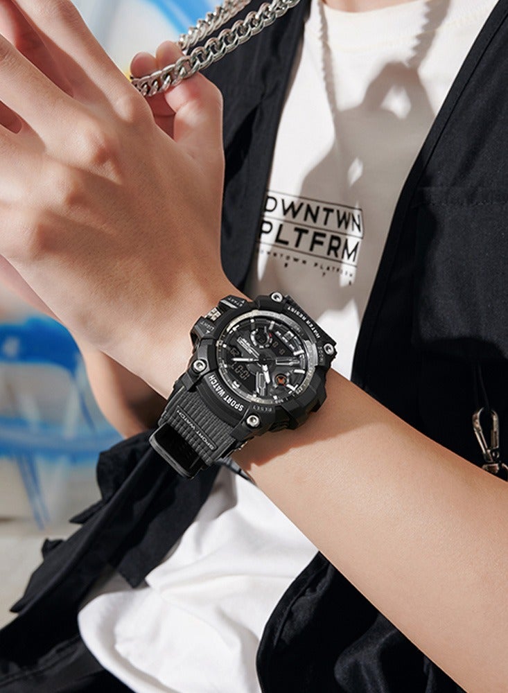 SANDA Top Dual Display Men Watches Waterproof Sports Watch Military Man Alarm Stopwatch Quartz Wristwatch Male Digital Clock - Image 4