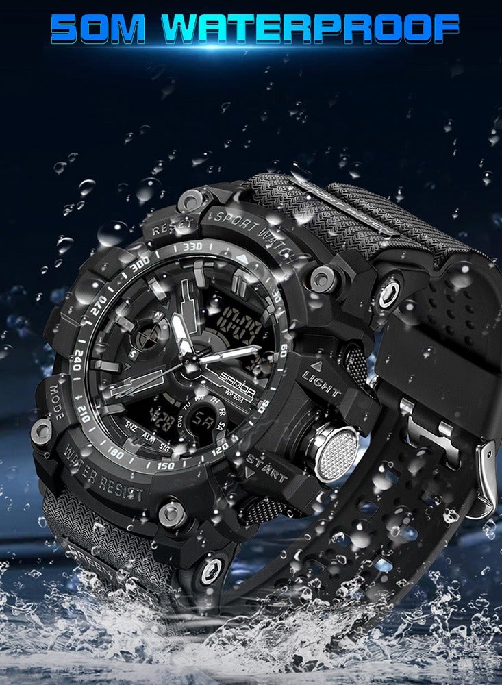 SANDA Top Dual Display Men Watches Waterproof Sports Watch Military Man Alarm Stopwatch Quartz Wristwatch Male Digital Clock - Image 5