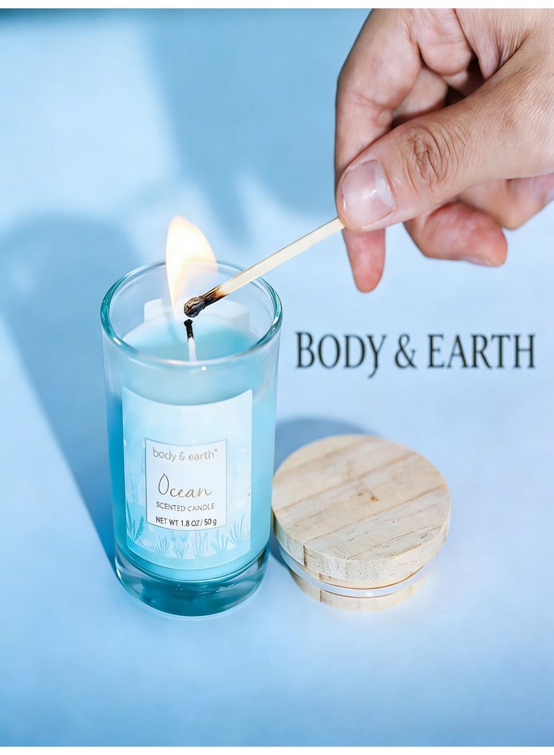 بودي & إيرث هدايا تدليل للنساء من BODY & EARTH، مجموعة هدايا حمام سبا المحيط المكونة من 5 قطع تتضمن شمعة معطرة، زبدة للجسم، هدايا للنساء، هدايا عيد ميلاد للنساء، مجموعات هدايا للنساء، هدايا استرخاء للنساء - Image 4