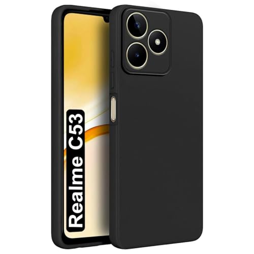 SHINESTAR Back Cover for C53 / Narzo N53 / Realme C51 (Silicone_Black) - Image 1