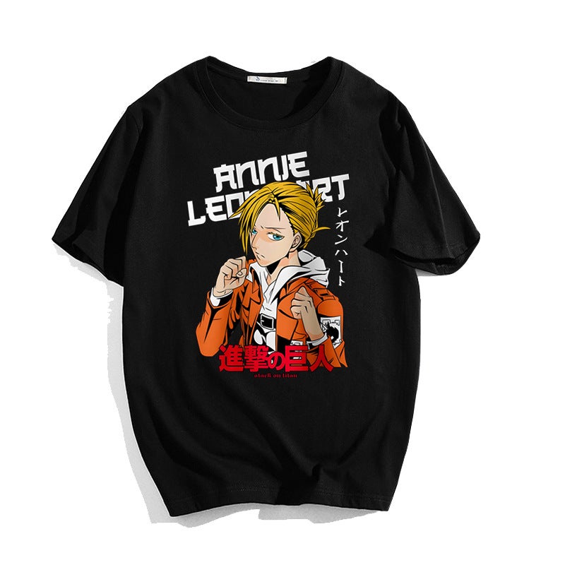 The Attack Of Giant Riman Peripheral Personality Printed Summer Casual Sports Top Loose Round Neck Short-Sleeved T-Shirt For Men - Image 1