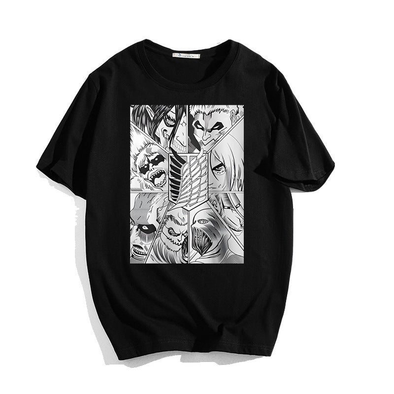 The Attack Of Giant Riman Peripheral Personality Printed Summer Casual Sports Top Loose Round Neck Short-Sleeved T-Shirt For Men - Image 4