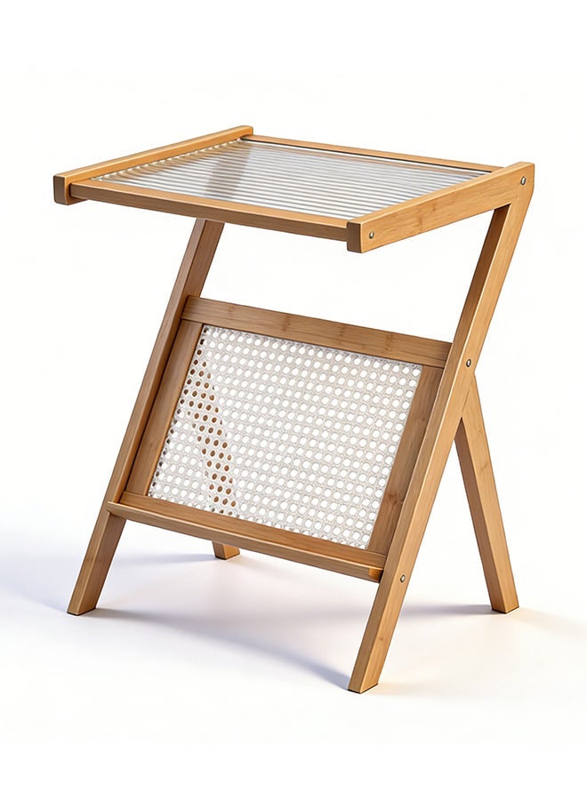 Migue home Modern Coffee Table and Side Table for Living Room or Bedroom, Easy Assembly, 53.5cm L x 35.5cm W x 55cm H, Lightwood Color - Image 2