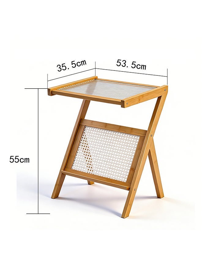 Migue home Modern Coffee Table and Side Table for Living Room or Bedroom, Easy Assembly, 53.5cm L x 35.5cm W x 55cm H, Lightwood Color - Image 3