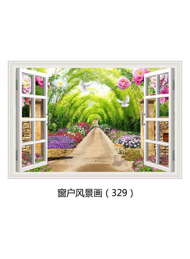 Bluejw Ci Yan Stickers Three-dimensional Fake Window Wall Stickers Decorative Painting Bedroom Living Room Dining Room Background Wall Self-adhesive Landscape Mural - Image 1