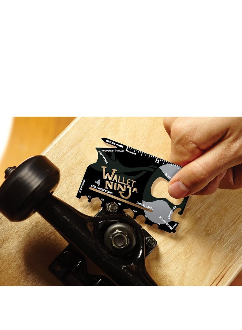 Wallet Ninja Wallet Tool 18 in 1 Card Gadget Outdoor Stainless Steel  - Image 3