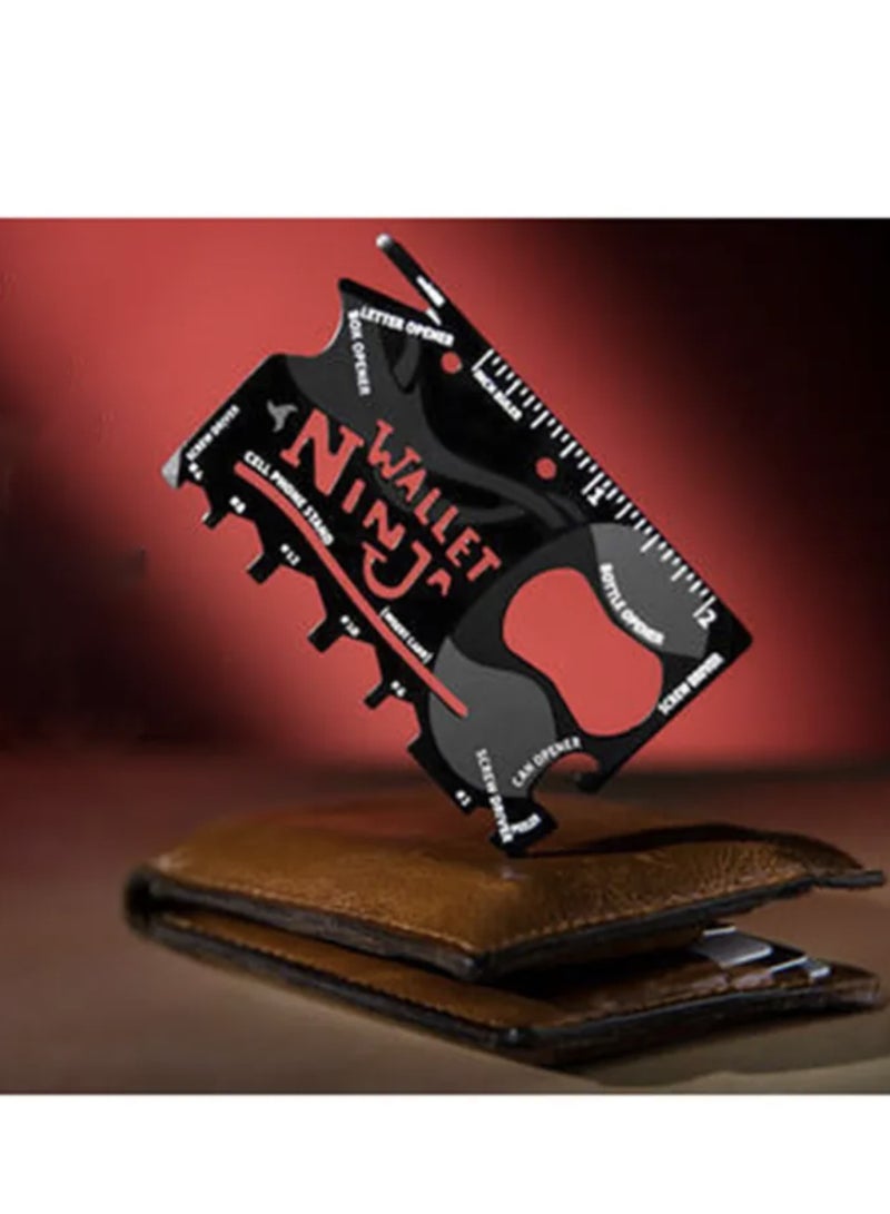 Wallet Ninja Wallet Tool 18 in 1 Card Gadget Outdoor Stainless Steel  - Image 2