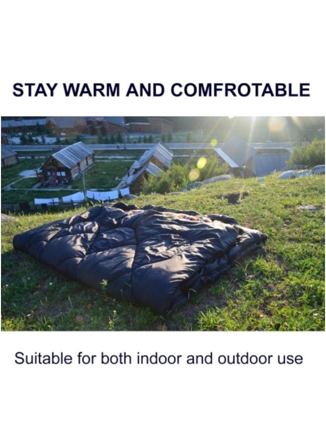 GGEROU Double Sleeping Bag, Ultra-Light Goose Down Sleeping Bag, Lightweight Sleeping Bags for Adults, Cotton Hollow Filled 0-20 Degree, 3.2kg, 230 * 160cm Black  - Image 4