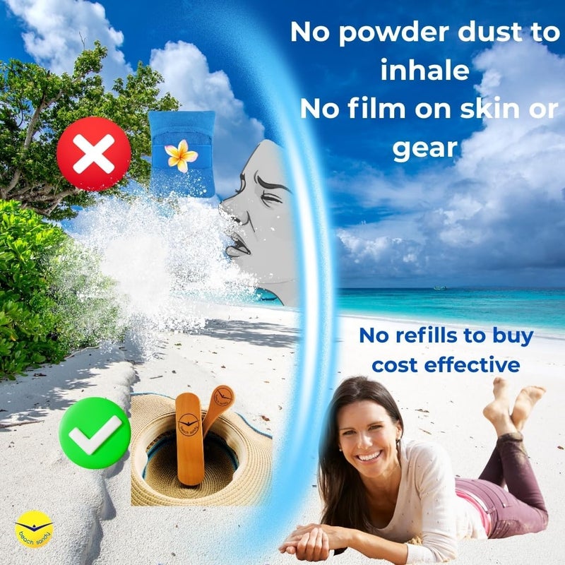 Beach Sandy Set of 2 Sand Remover for Beach, Sand Brush for Beach Feet, Ocean & Lakeside Sports Recreation - Eco Friendly - Image 4