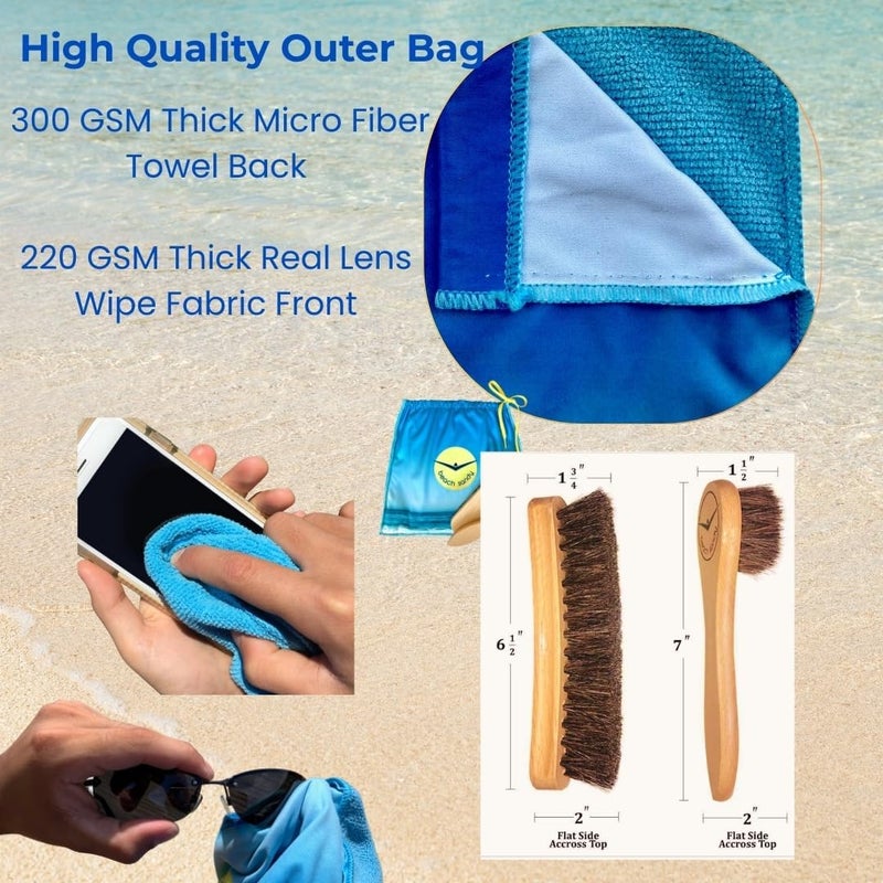 Beach Sandy Set of 2 Sand Remover for Beach, Sand Brush for Beach Feet, Ocean & Lakeside Sports Recreation - Eco Friendly - Image 3