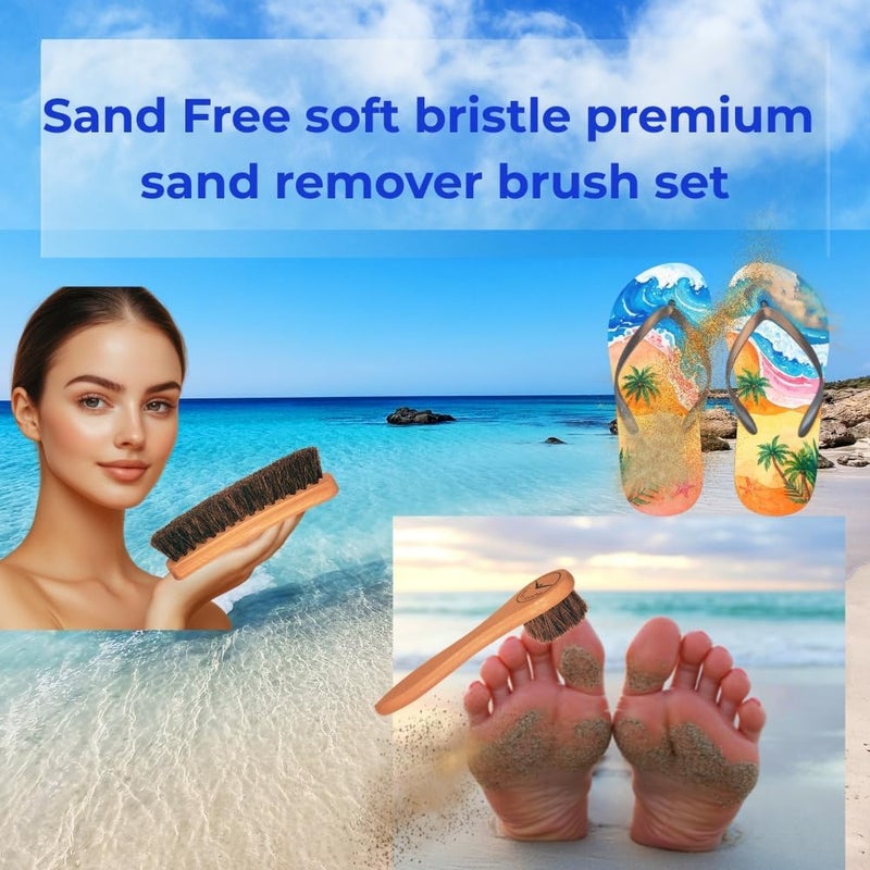 Beach Sandy Set of 2 Sand Remover for Beach, Sand Brush for Beach Feet, Ocean & Lakeside Sports Recreation - Eco Friendly - Image 2