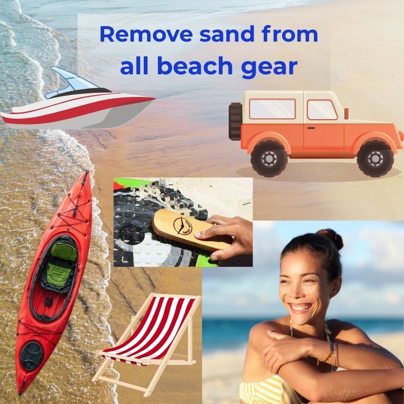 Beach Sandy Set of 2 Sand Remover for Beach, Sand Brush for Beach Feet, Ocean & Lakeside Sports Recreation - Eco Friendly - Image 5