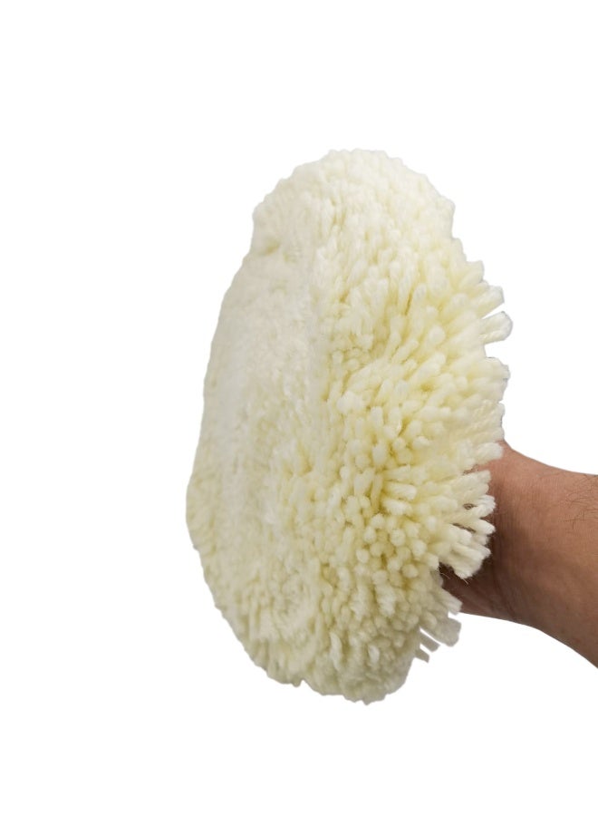 Wool Polishing Buffing Pad 180mm, Soft Wool Buffing Bonnet for Car Polisher, Polishing Wheel Pad for Car Paint, Furniture, Marble, Metal and Wood Surface Finishing - Image 2