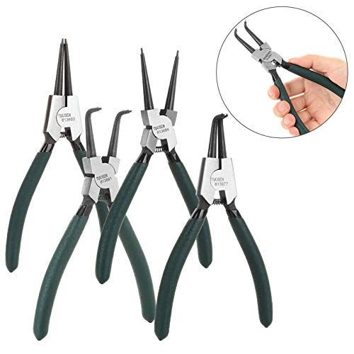 FengWu 4 Piece 7 Inch Internal/External Snap Ring Pliers Set Heavy Duty Circlip Pliers Kit Straight/Bent Jaw Pliers for Ring Remover Retaining and Remove Hoses - Image 5