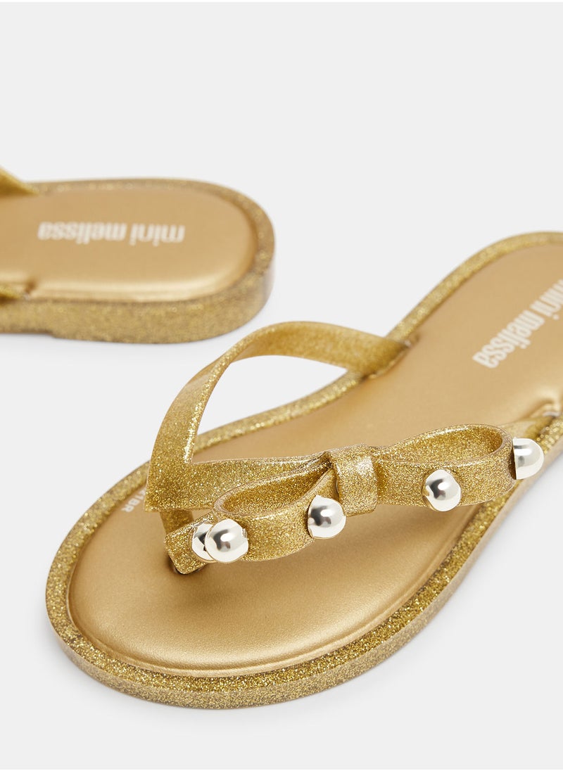 Mini Melissa - Girls Bow Sandals - Image 1
