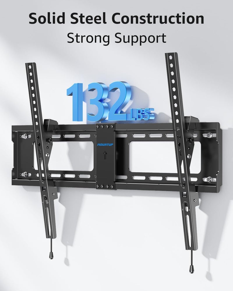 MOUNTUP TV Wall Mount Tilting TV Mount Bracket for Most 37-82 Inch Flat Screen/Curved Low Profile Wall Mount Saving Space Max VESA 600x400mm Hold up to 132 lbs Fit 16" 18" 24" Stud MU0008 - Image 4