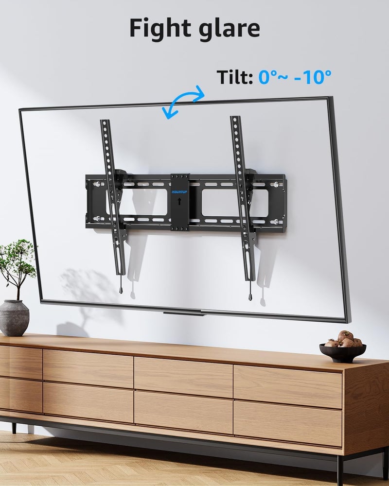 MOUNTUP TV Wall Mount Tilting TV Mount Bracket for Most 37-82 Inch Flat Screen/Curved Low Profile Wall Mount Saving Space Max VESA 600x400mm Hold up to 132 lbs Fit 16" 18" 24" Stud MU0008 - Image 2