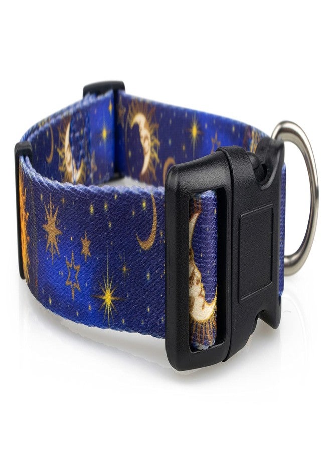 Limeloot Celestial Moon Dog Collar for Small Dogs, Male or Female Dog Collar with Moon, Stars, and Sky, Small - Image 1