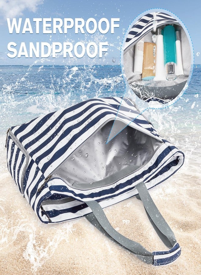 جي4فري حقيبة شاطئ كبيرة من G4Free، حقيبة قابلة للطي بسحاب، حقيبة حمام سباحة مقاومة للماء والرمل - Image 2